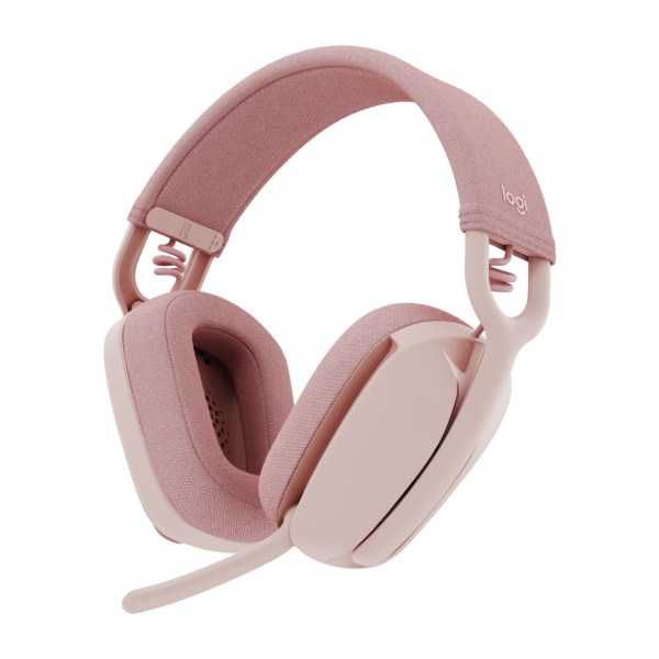 Logitech Zone Vibe 100 Wireless Over Ear Headphones Noise Canceling Microphone  Rose  981001258