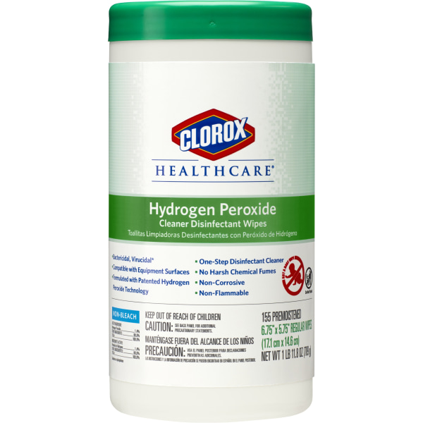 Clorox  CLO30825  Healthcare Hydrogen Peroxide disnfctng wips  155 / Each  White