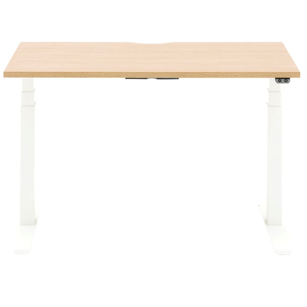 Allermuir Slide Electric Height-Adjustable Standing Desk, 29H x 48W x 24D, Oak/White