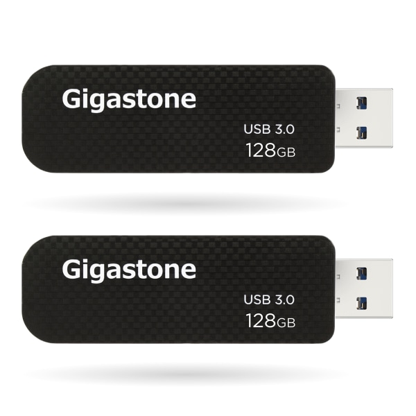 DaneElec Gigastone USB 30 Flash Drives 128GB Black Set Of 2 Flash Drives