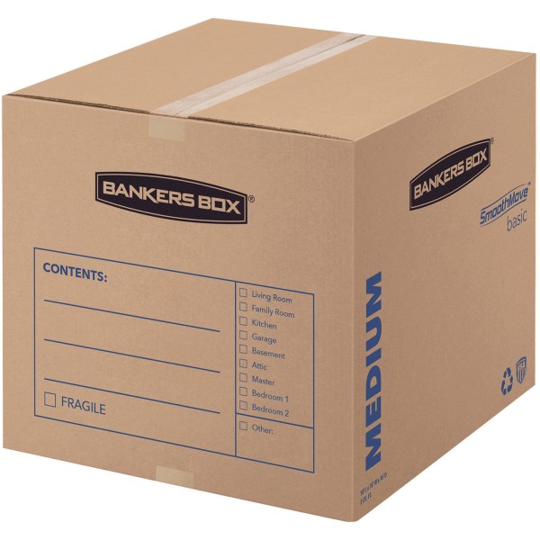 Bankers Storage Box&reg; SmoothMove&trade; Corrugate Basic Moving &amp; Storage Boxes, 16&quot; x 18&quot; x 18&quot;, 85% Recycled, Kraft, Case Of 20 FEL7713901