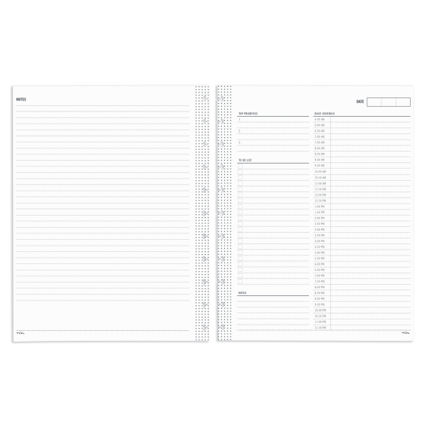 TUL Discbound Undated Daily Refill Pages, 8-1/2 x 11, Undated, 50 Sheets
