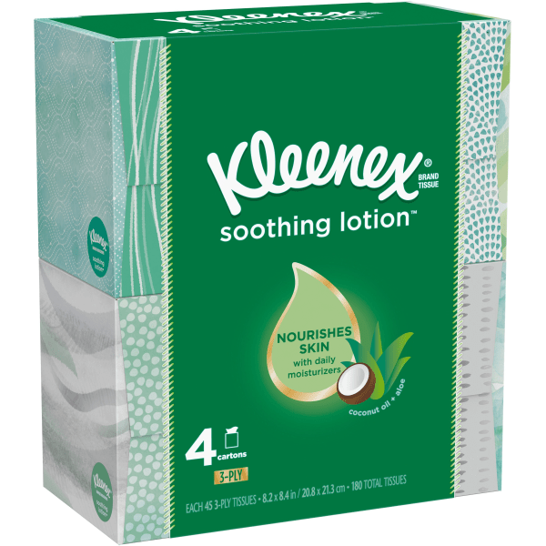Kleenex Soothing Lotion Facial Tissues 3Ply White Pack Of 65 Tissues