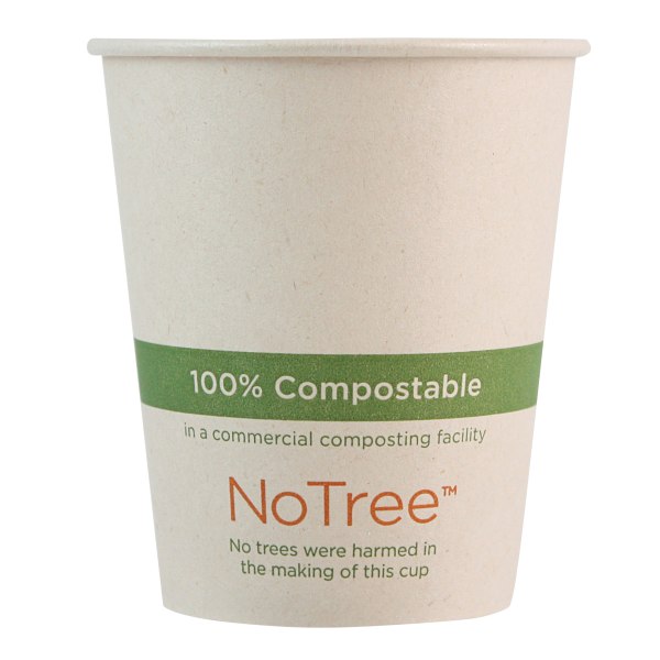 World Centric NoTree Paper Hot Cups, 6 oz, Natural, 1,000/Carton