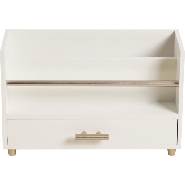 U Brands Juliet Collection Letter Sorter, 6H x 9 1/2W x 3 3/4D, Pine Wood/Gold