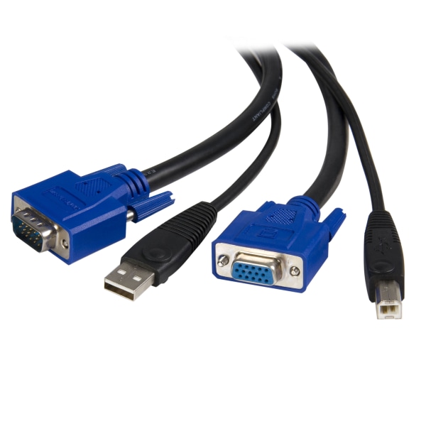 StarTech.com 10 ft 2-in-1 Universal USB KVM Cable - Video / USB cable - HD-15, 4 pin USB Type B (M) - 4 pin USB Type A, HD-15 - 10 - 10ft -  SVUSB2N1_10