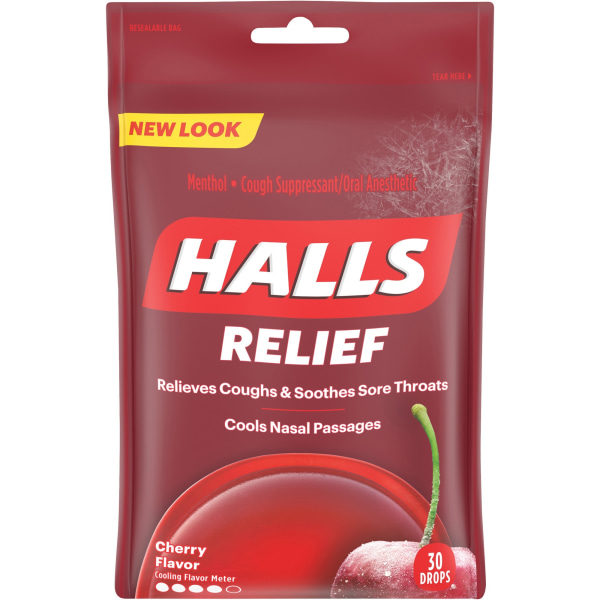 CDB62182 Cough Reliever for Sore Throat - Cough - Nasal Congestion - Cherry - 30 Piece, Red