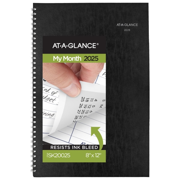 AT-A-GLANCE DayMinder 2025 Monthly Planner Black Large 8 x 12 - Monthly Planners