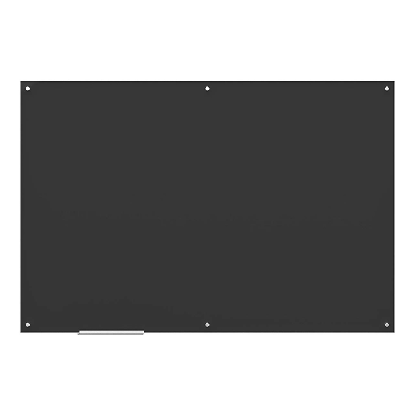 U Brands Frameless Non-Magnetic Glass Dry Erase Board, 72 X 48, Black