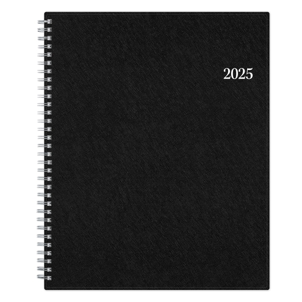 2025 Blue Sky Passages Weekly/Monthly Planning Calendar, 8-1/2"" x 11"", Solid Black Crossgrain, January To December -  148357