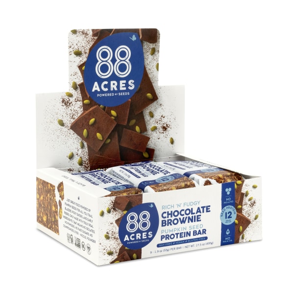 88 Acres - Protein Bar Dark Chocolate Brownie - Case Of 9-1.9 Oz