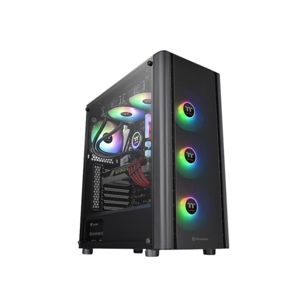 Photos - Computer Case Thermaltake V Series V250 TG ARGB - Tower - ATX - windowed side panel  - no power supply (PS/2) - black - US (tempered glass)