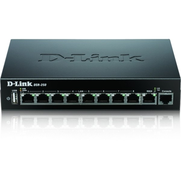 UPC 790069367618 product image for D-Link DSR-250 8-Port Gigabit VPN Router with Dynamic Web Content Filtering | upcitemdb.com