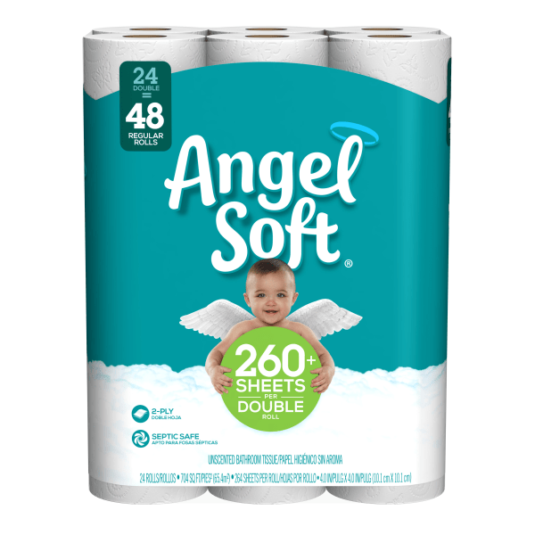 UPC 030400775857 product image for Angel Soft� Double 2-Ply Toilet Paper, 264 Sheets Per Roll, Pack Of 24 Rolls | upcitemdb.com