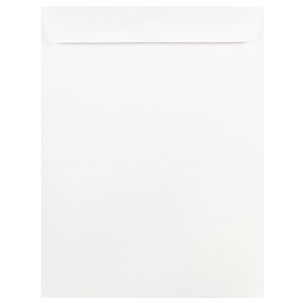 JAM Paper® Open-End 9" x 12" Envelopes, Gummed Seal, White, Pack Of 50 Envelopes