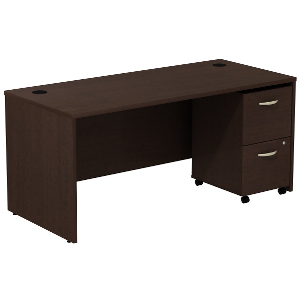 Bush Business Furniture Components 66""W Computer Desk With 2-Drawer Mobile Pedestal, Mocha Cherry, Standard Delivery -  SRC028MRSU