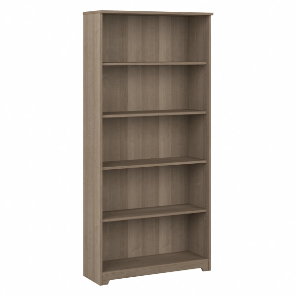 66.3" Cabot Tall 5 Shelf Bookcase Ash Gray - Bush Furniture: Home Office Storage, Wall Attachment