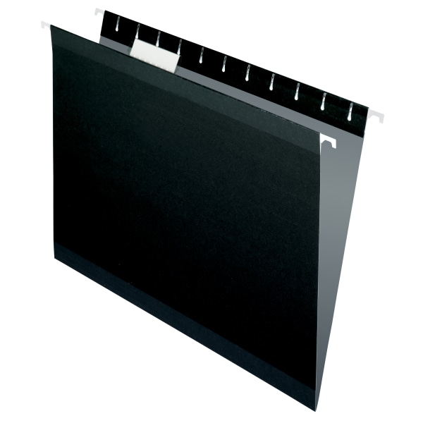 Reinforced Hanging Folders  1/5 Tab  Letter  Black (25/Box)