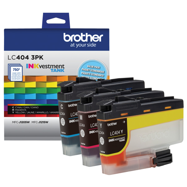 Brother - LC404 3PK 3-Pack INKvestment Tank Ink Cartridges - Cyan/Magenta/Yellow