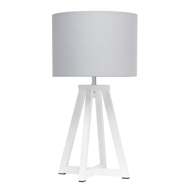 Photos - Floodlight / Street Light Simple Designs Interlocked Triangular Table Lamp, 19-1/8"H, Gray Shade/White Base LT1069-WHG