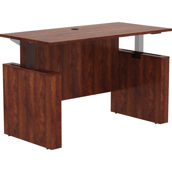 Lorell Essentials Series 60W Electric Adjustable Standing Desk, Cherry (LLR69570) | Quill