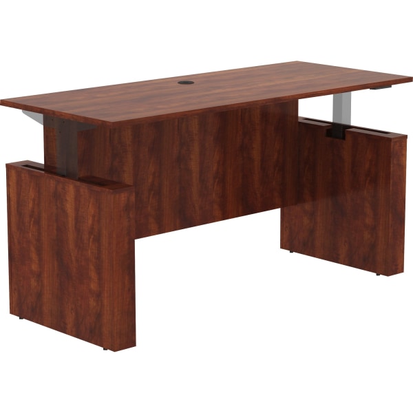 Lorell Essentials Series 72W Electric Adjustable Standing Desk, Cherry (LLR69573) | Quill
