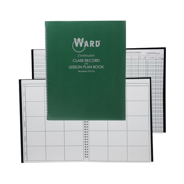 Ward Class Record And Lesson Plan Combo Books, Green, Pack Of 3 -  WAR91016BN