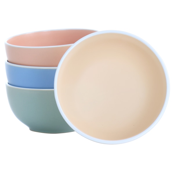 Spice by Tia Mowry Creamy Tahini 4Piece Round Stoneware Cereal Bowl Set Assorted Colors