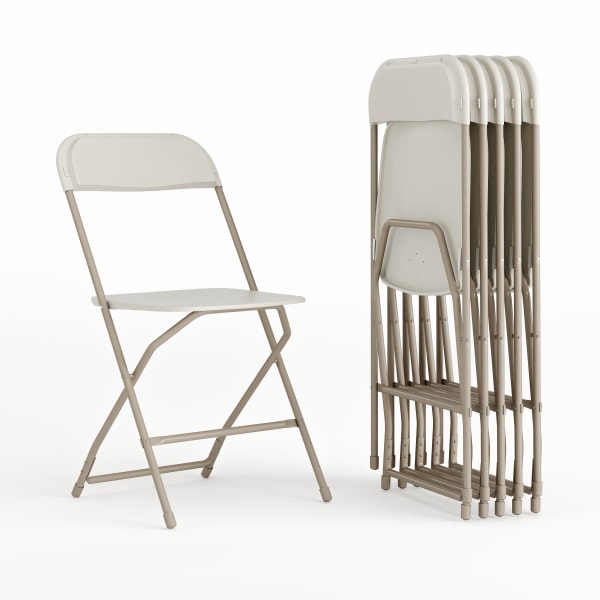 Photos - Garden Furniture Flash Furniture Hercules Series Plastic Folding Chairs, Beige, Set Of 6 Chairs 6LEL3BEIGE 