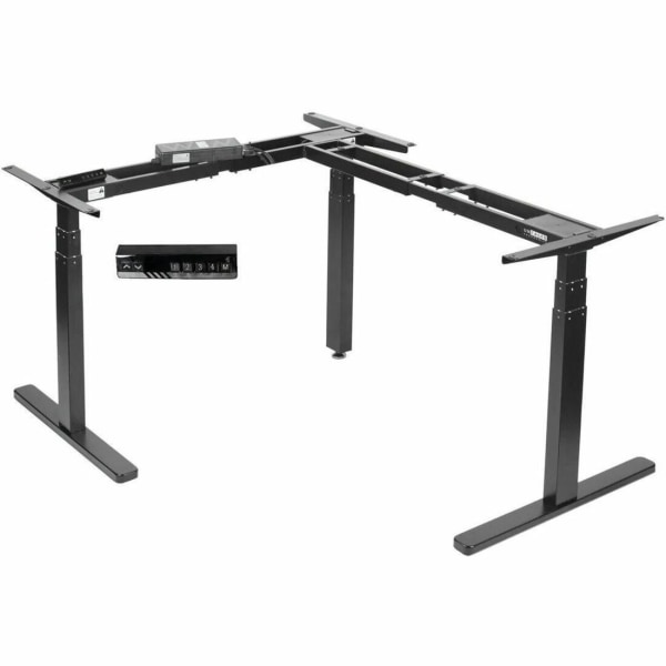 Uncaged Ergonomics Rise Up Electric Adjustable Height Corner Standing Desk L-Shaped - L-shaped Base - Black -  RU-L-B