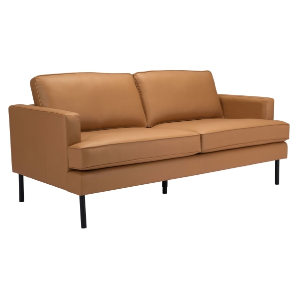 Zuo Modern Decade Polyester Sofa, 33-1/8""H x 72""W x 35-7/16""D, Brown -  109030