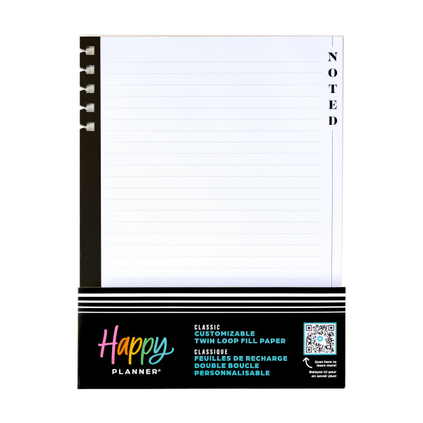 Happy Planner Classic Customizable Spiral 40-Sheet Filler Paper, 7" x 9-1/4", Modern Texture, ACTLCFP40-003