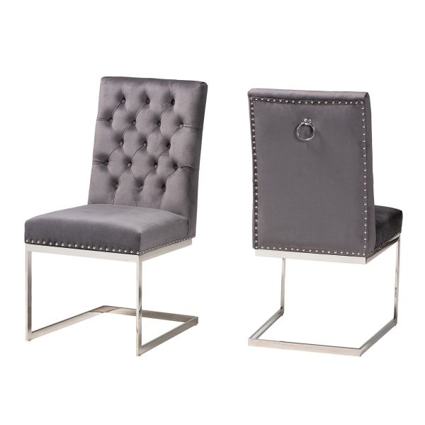 UPC 193271355631 product image for Baxton Studio Sherine Velvet Fabric And Metal Dining Accent Chair Set, Glam/Luxe | upcitemdb.com