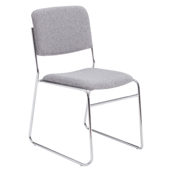 Photos - Chair National Public Seating 8600 Signature Series Padded Fabric Seat, Fabric Back Stacking , 16" Seat Width, Gray Seat/Chro 