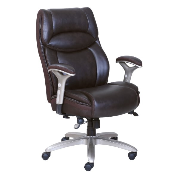 Serta® Smart Layers™ Jennings Big & Tall Ergonomic Bonded Leather High-Back Executive Chair, Brown -  47316