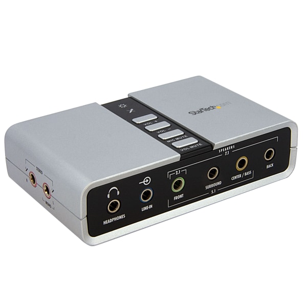 StarTech.com 7.1 USB Sound Card - External Sound Card - ICUSBAUDIO7D