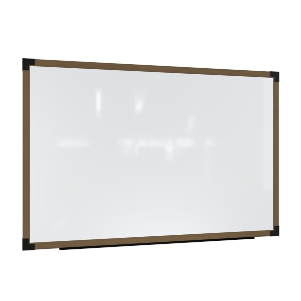 Ghent Prest Magnetic Dry-Erase Whiteboard, Porcelain, 50-1/4"" x 98-1/4"", White, Driftwood Frame -  PRW6M48BD