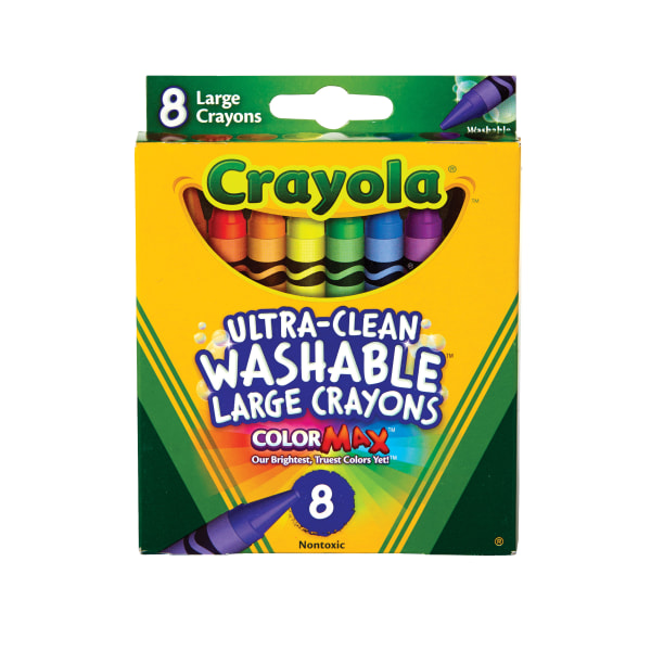 Crayola Washable Large Size Crayons  8 Ct  Kindergarten School Supplies  Preschool Supplies  Ages 3+