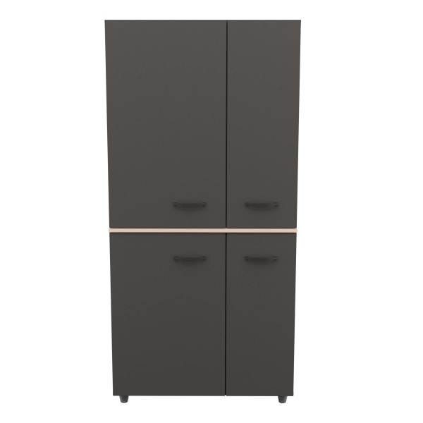 Inval Kratos Series 32"W Large Storage Cabinet, Dark Gray/Maple(incomplete box 2/2)