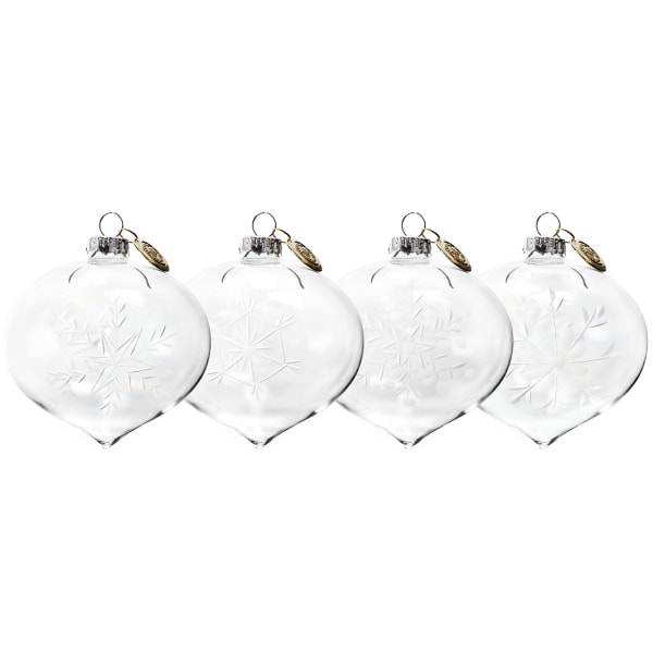 UPC 085081203281 product image for Martha Stewart Holiday Pointy Glass Ball Ornament Set, Etched Snowflake, 3-1/2