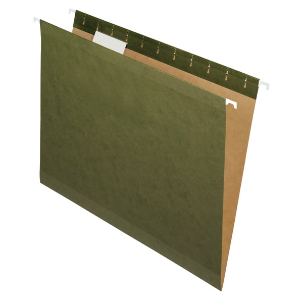 Office Depot� Brand Reinforced Hanging File Folders, 8 1/2" x 11", Letter Size, Standard Green, Pack Of 6 Folders