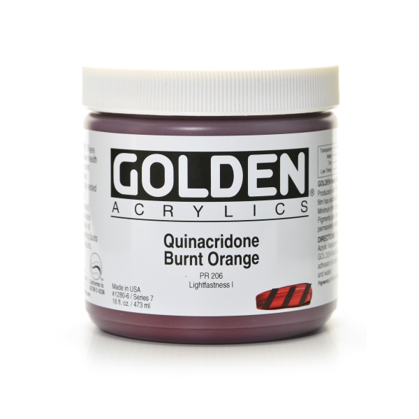 Golden Heavy Body Acrylic Paint, 16 Oz, Quinacridone Burnt Orange -  1280-6