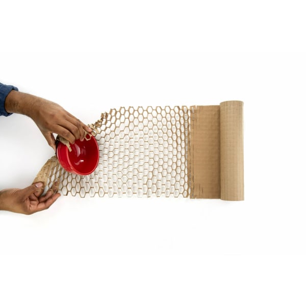 Scotch Cushion Lock Protective Wrap, 12 in x 1000 ft, 1 Roll, 100% Recycled Paper, Honeycomb Packing Paper, Alternative for Bubble Cushion Wrap, Brown