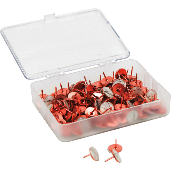 U Brands Metal Thumbtacks, Marble with Rose Gold Prong, 100-Count (3090U06-24) - 0.38 Shank - 0.44 Head - 100 / Pack - Rose Gold, Marble - Steel, M