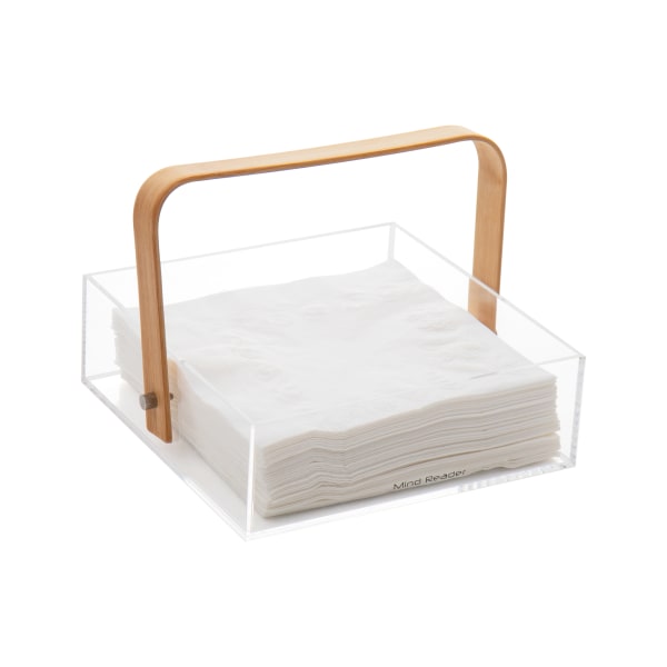 Mind Reader Modern Collection  Napkin Caddy  Serveware  Breakroom  Countertop Organizer  Rayon from Bamboo and Acrylic  Brown