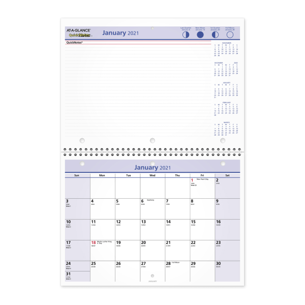 At A Glance Quicknotes Monthly Desk Wall Calendar 11 X 8 2021 Pm502821 Ebay