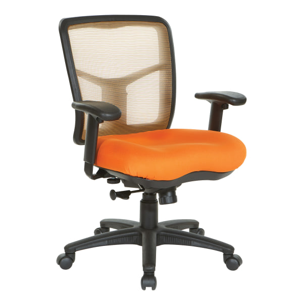 Office Star Pro-Line II Air Mist Ergonomic Mesh Mid-Back Manager Chair, Orange - 92555-9270 - Furniture Keep focused on the job by sitting comfortably in  sku 92555-9270