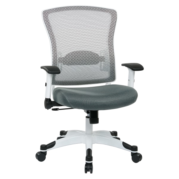 Office Star SPACE Seating Pulsar Ergonomic Mesh Mid-Back Managers Chair, Gray/White - 317W-W1C1F2W-2M - Furniture With this mid-back office chair, you can create a  sku 317W-W1C1F2W-2M