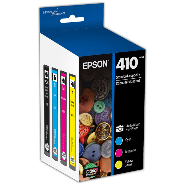 Epson® 410 Claria® Premium Black And Cyan, Magenta, Yellow Ink Cartridges, Pack Of 4, T410520-S