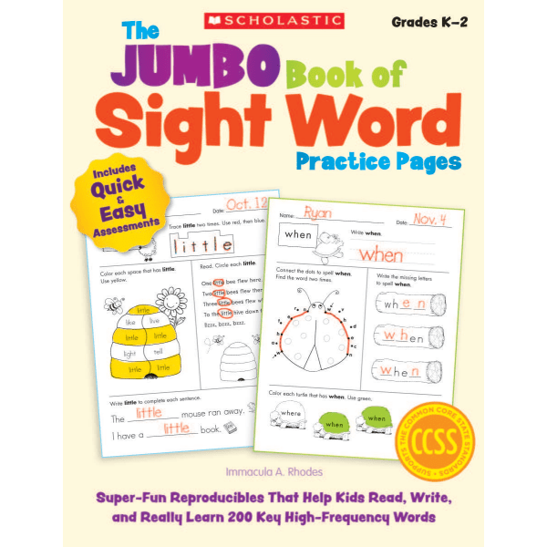 UPC 078073489725 product image for Scholastic The Jumbo Book Of Sight Word Practice Pages | upcitemdb.com